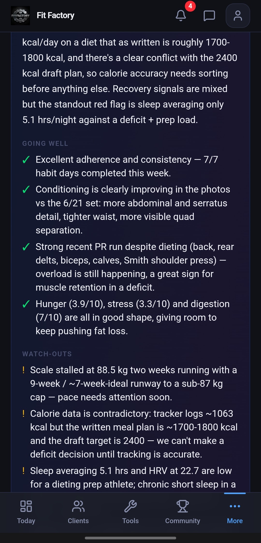AI coach brain assessment written in your method